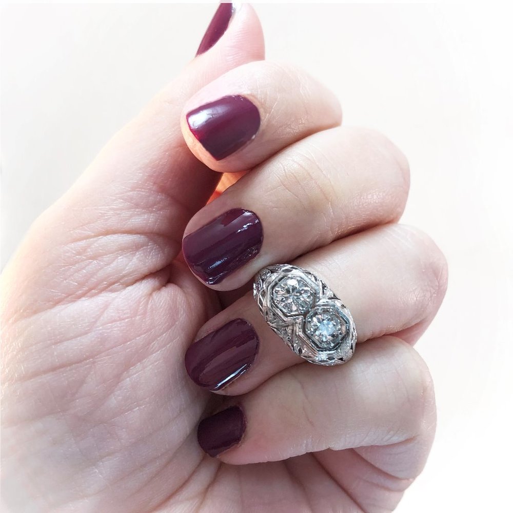 Vintage Platinum 0.77 tcw Diamond Ring, Circa 1930